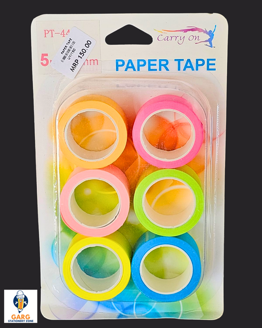 Carry On Paper Tape - 6 Neon Colors