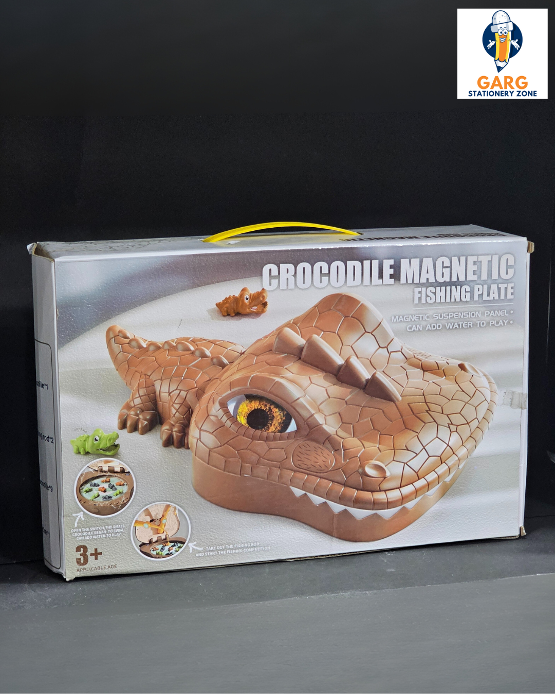 Rotating Fishing Plate Game - Crocodile Design