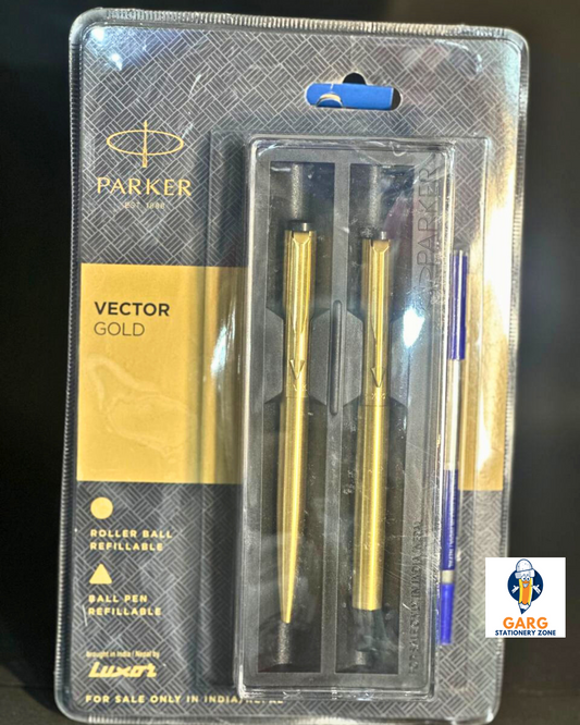 Parker Vector Gold Pen Set - Roller Ball and Ball Ben