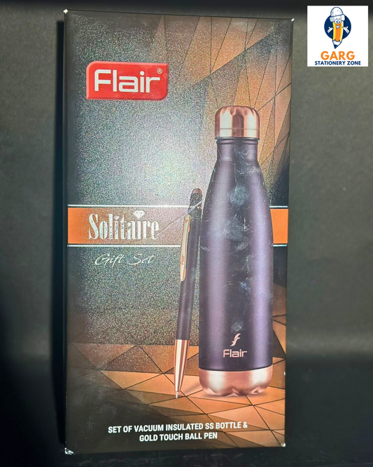 Flair Solitaire Gift Set - Stainless Steel Bottle and Ball Pen