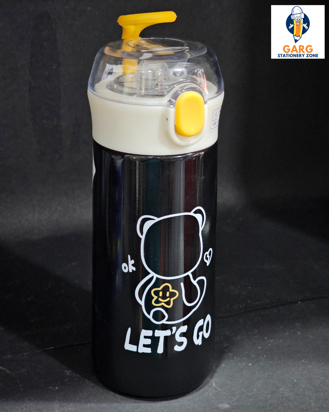 Let's GO Water Bottle For Kids - Black Color